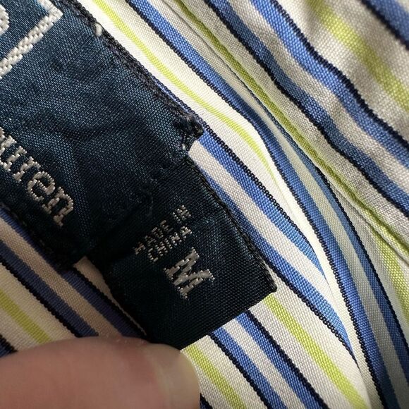 EUC POLO Ralph Lauren Men’s Blue/Yellow Striped Button Up Dress Shirt - Size M - Picture 4 of 6
